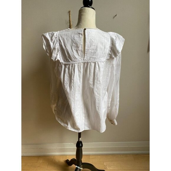 Ted Baker BNWOT white blouse "Silais" double frill sz 4 (US Large) long sleeve - Picture 4 of 8
